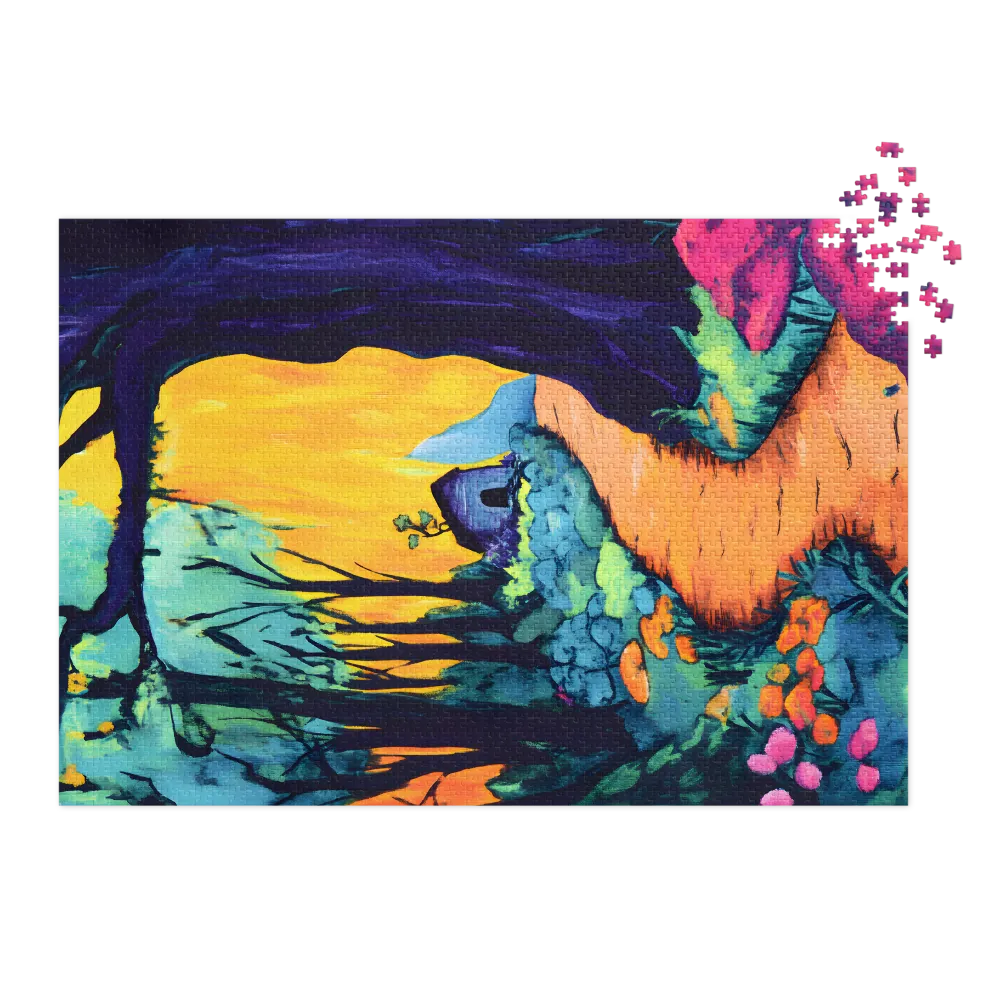 Surreal Landscape with Colorful Path