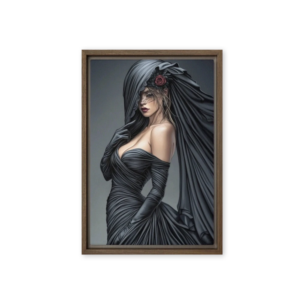 Elegant Woman in Black Dress