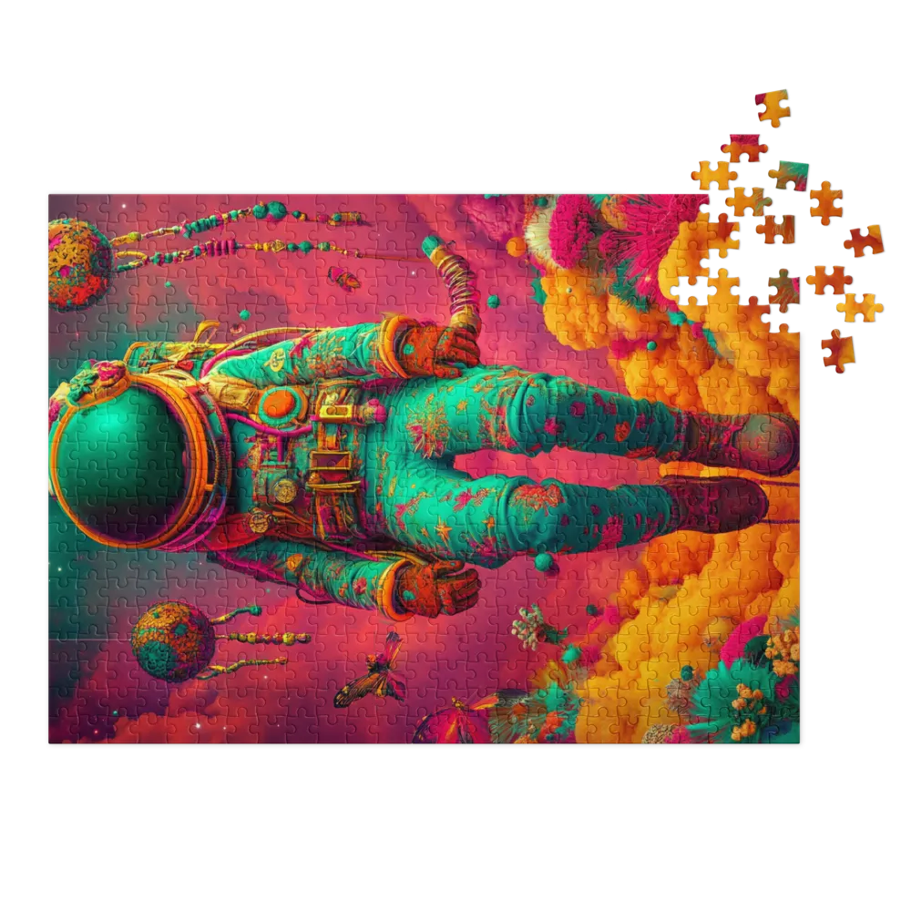 Surreal Astronaut in Colorful Space