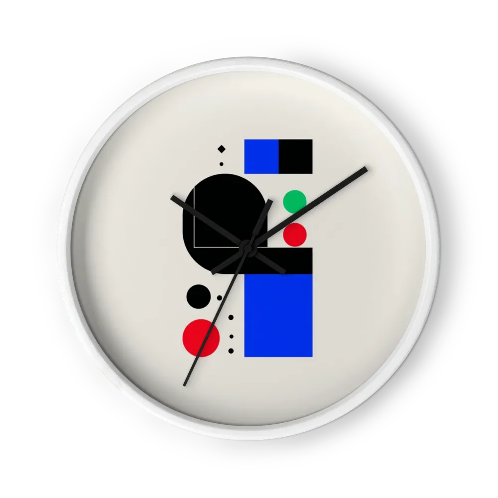 Geometric Wall Clocks — Red, Cobalt, Black