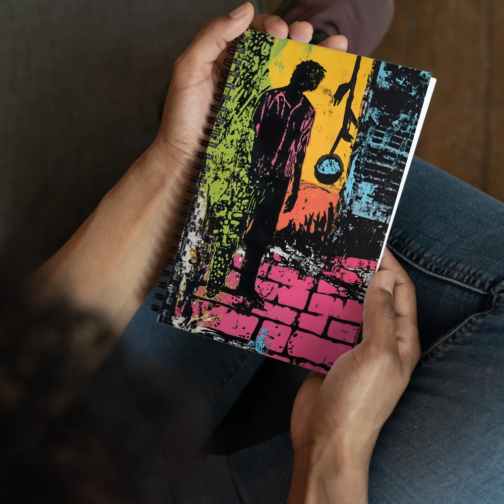 Urban Silhouette in Neon 
 Spiral Notebook | 140 pages