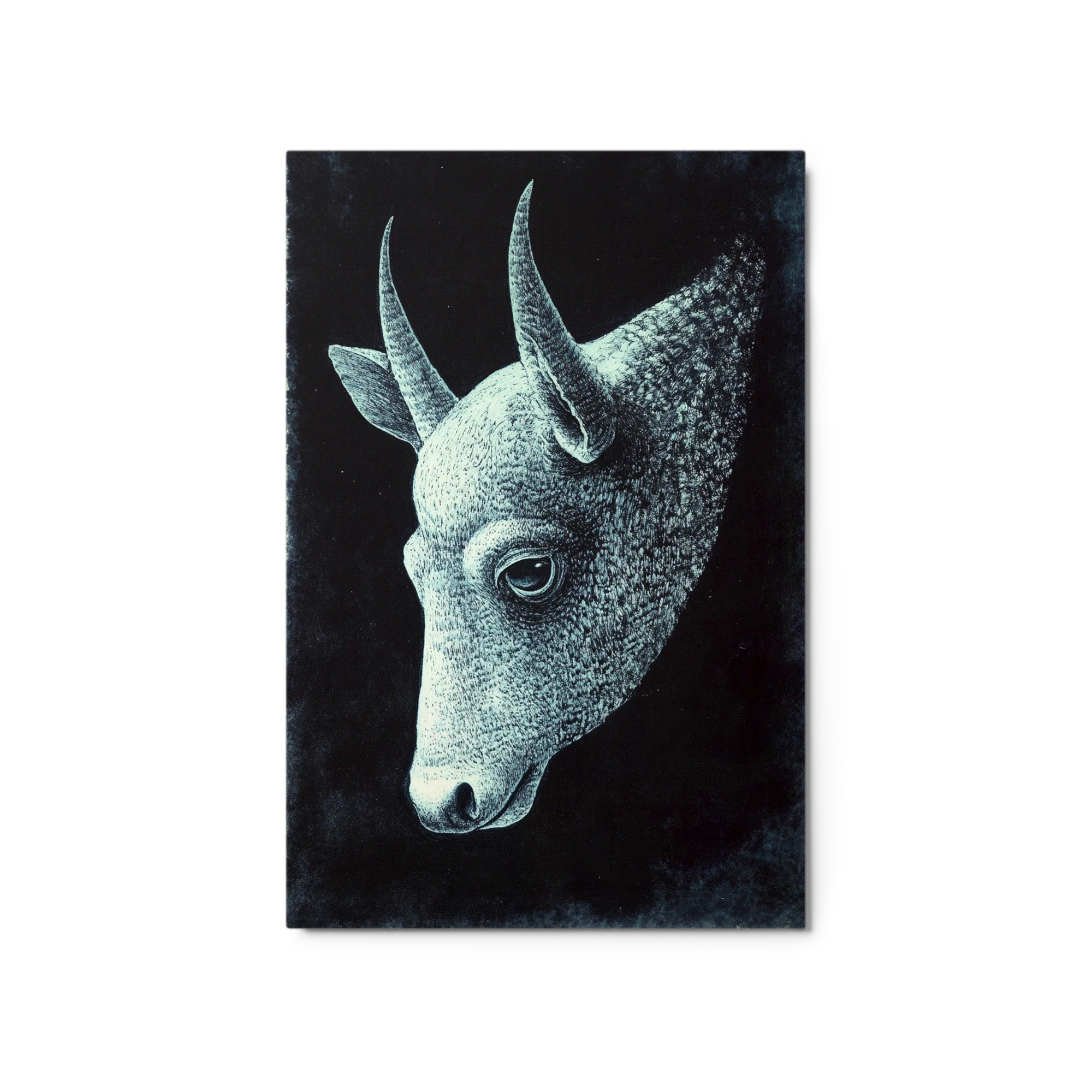 Surreal Bull Head Etching