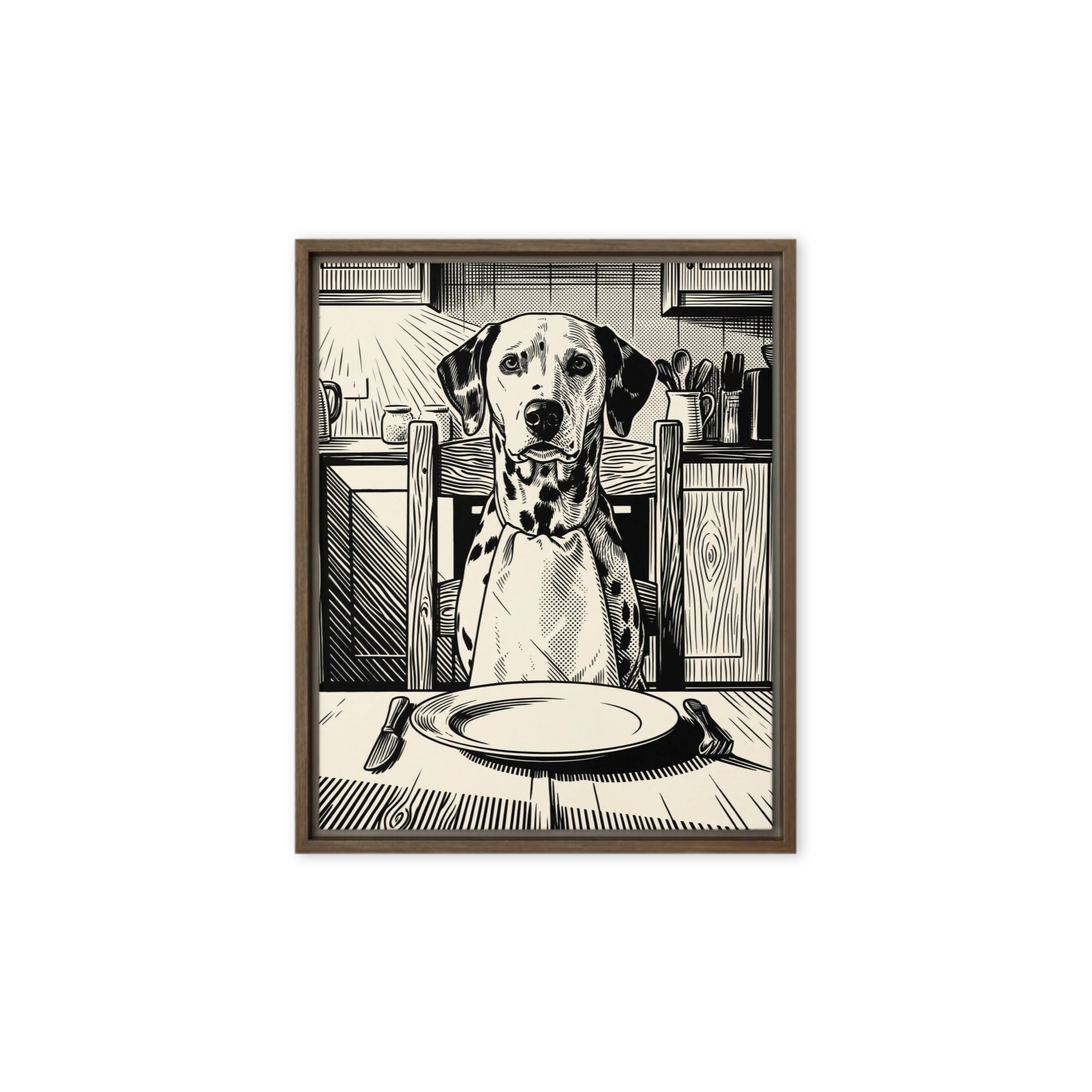 Pet Portrait — Folk Linocut