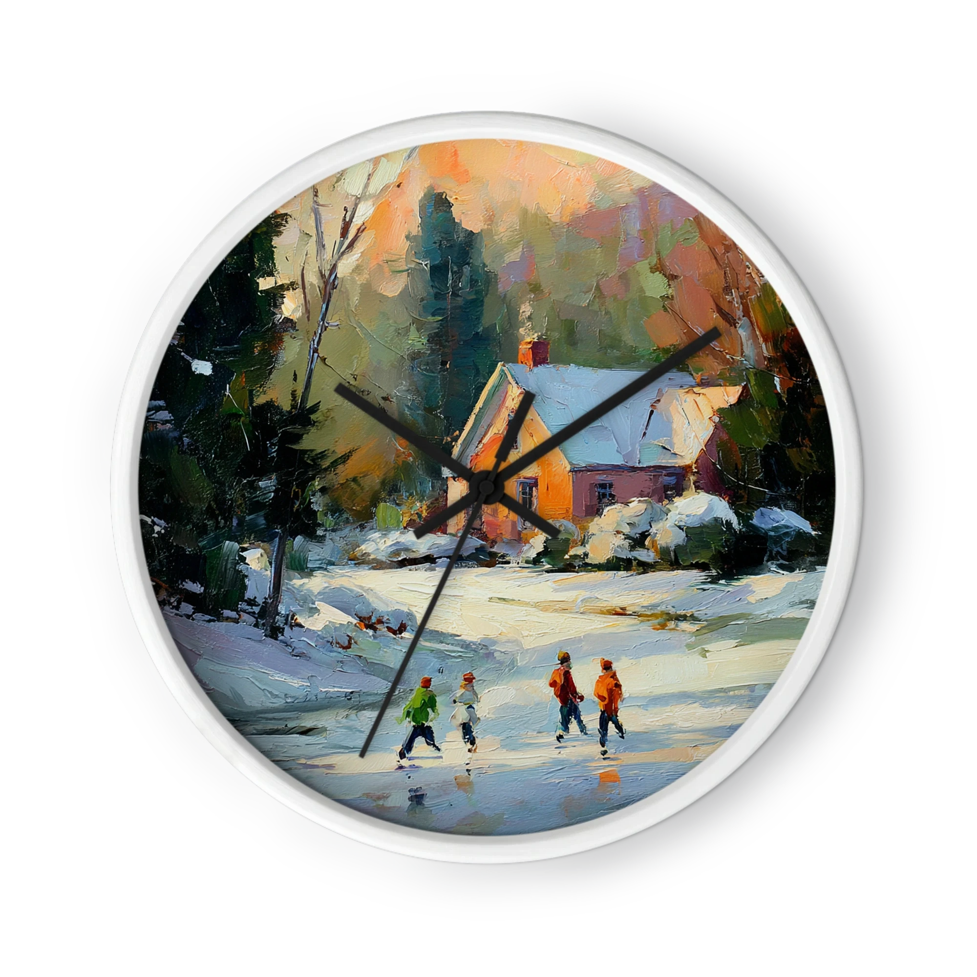 Thick Paint At The Blue Hour — Dusk, Snow, Window Glow