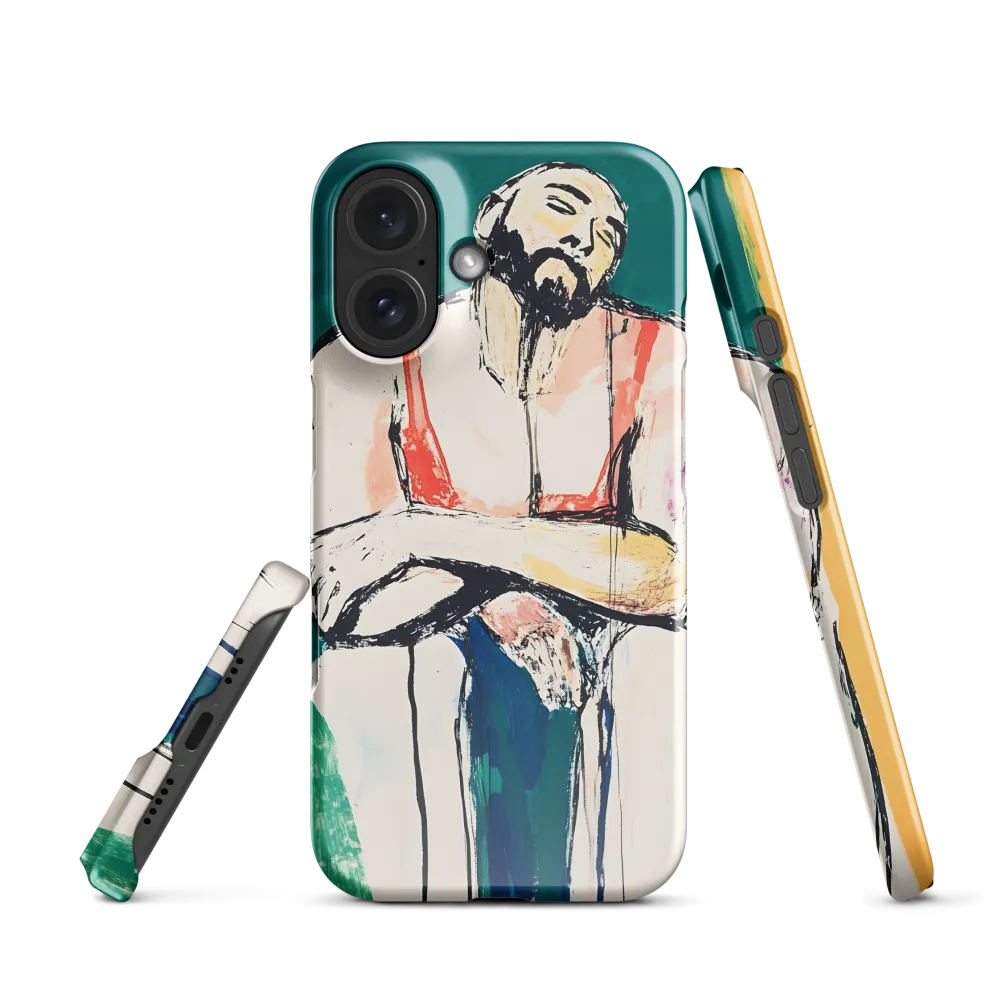 Pensive Man Portrait 
 iPhone 15 Pro | Snap Case