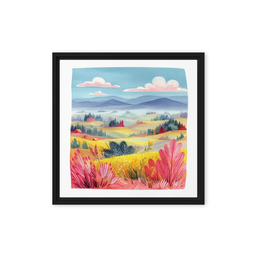 Pink Clouds Over Pastoral Hills | Art Print