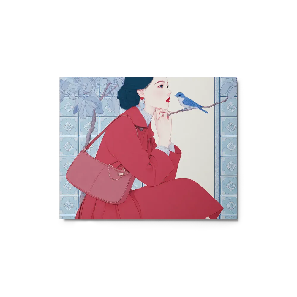Gentle Gaze with Blue Birds | Art Print