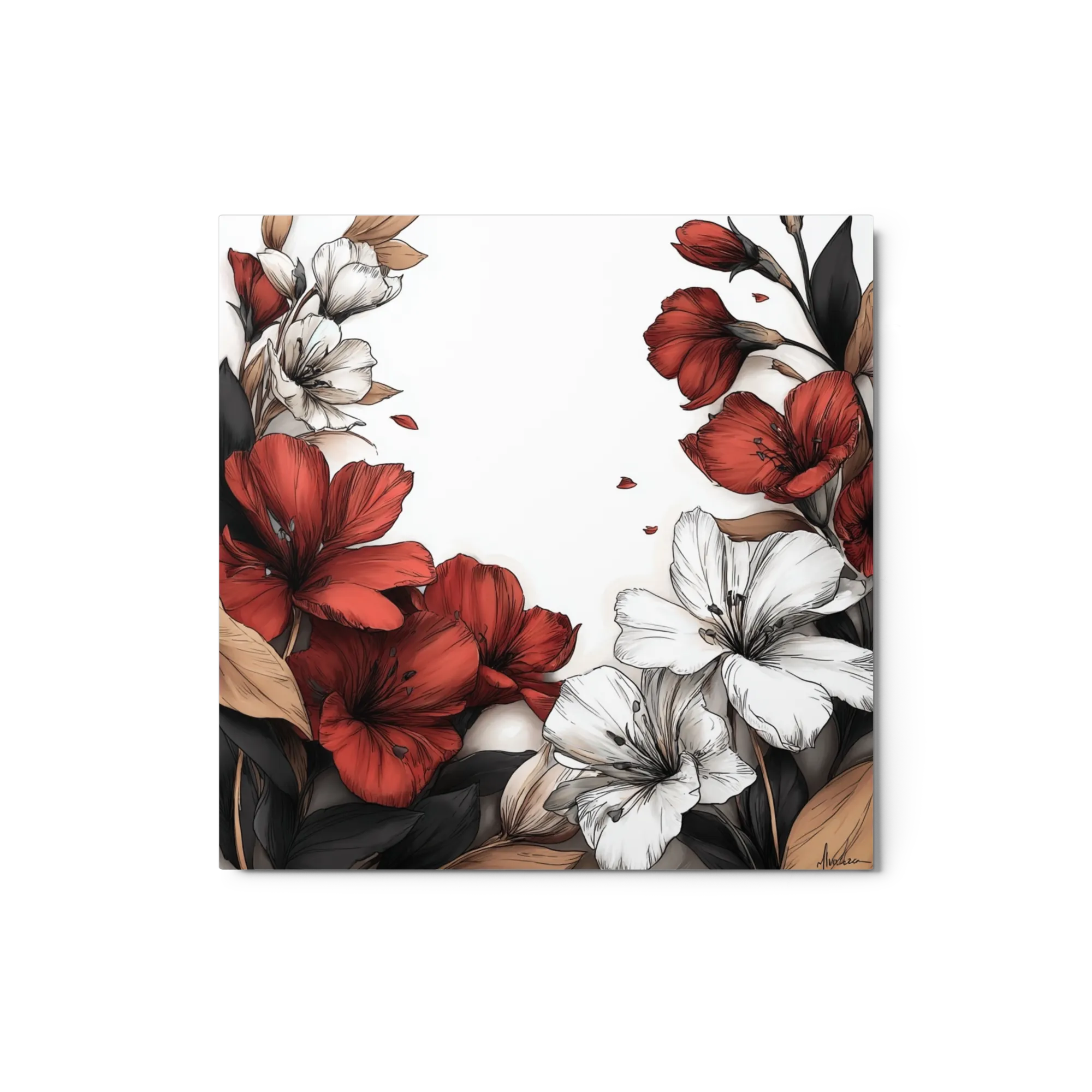 Crimson and Ivory Lily Frame