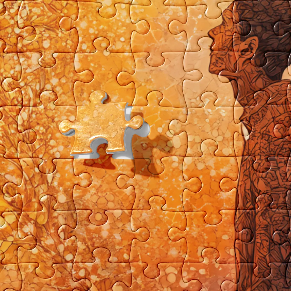 Contemplation in Golden Mosaic 
 Jigsaw Puzzle