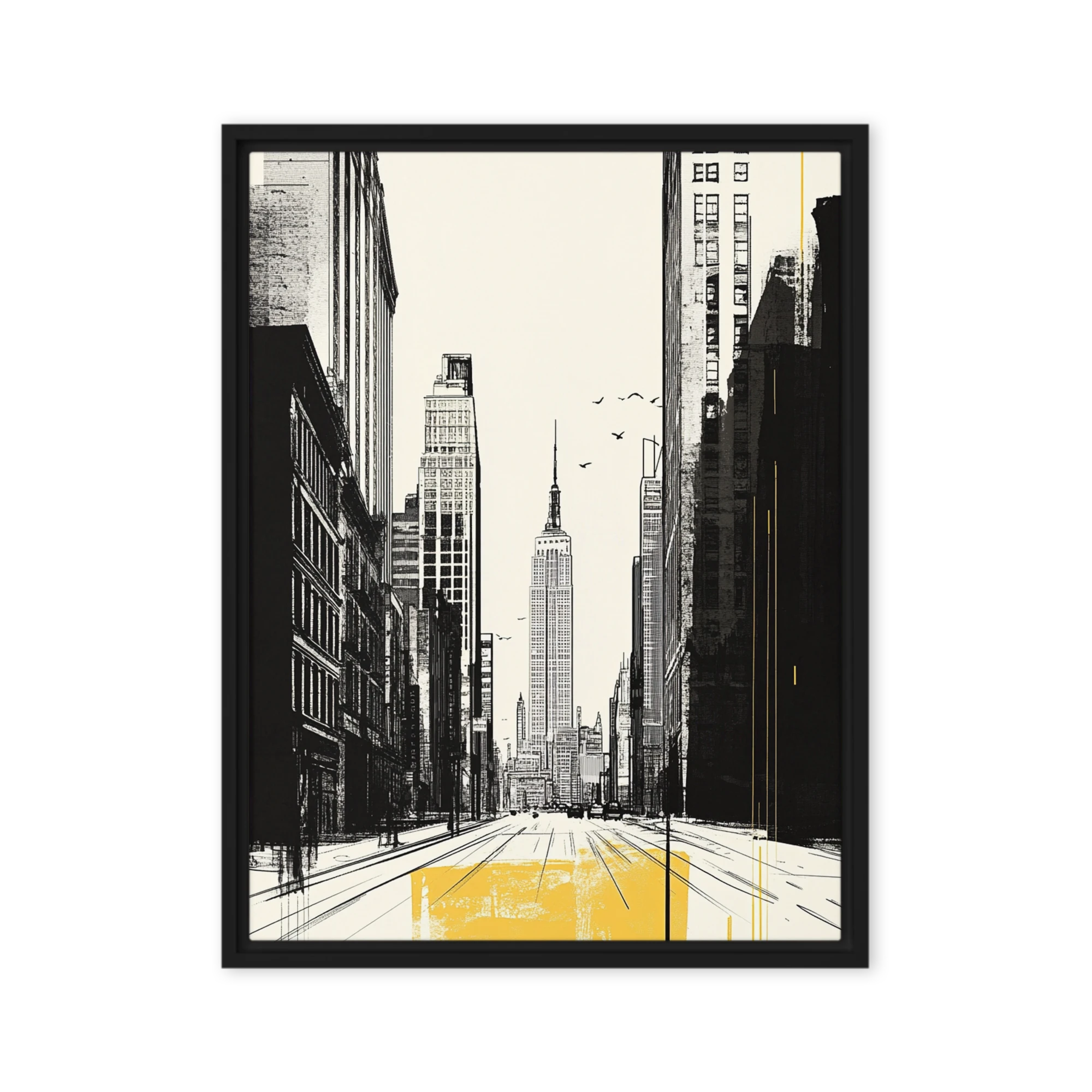 Minimalist Urban Cityscape with Empire State Building
