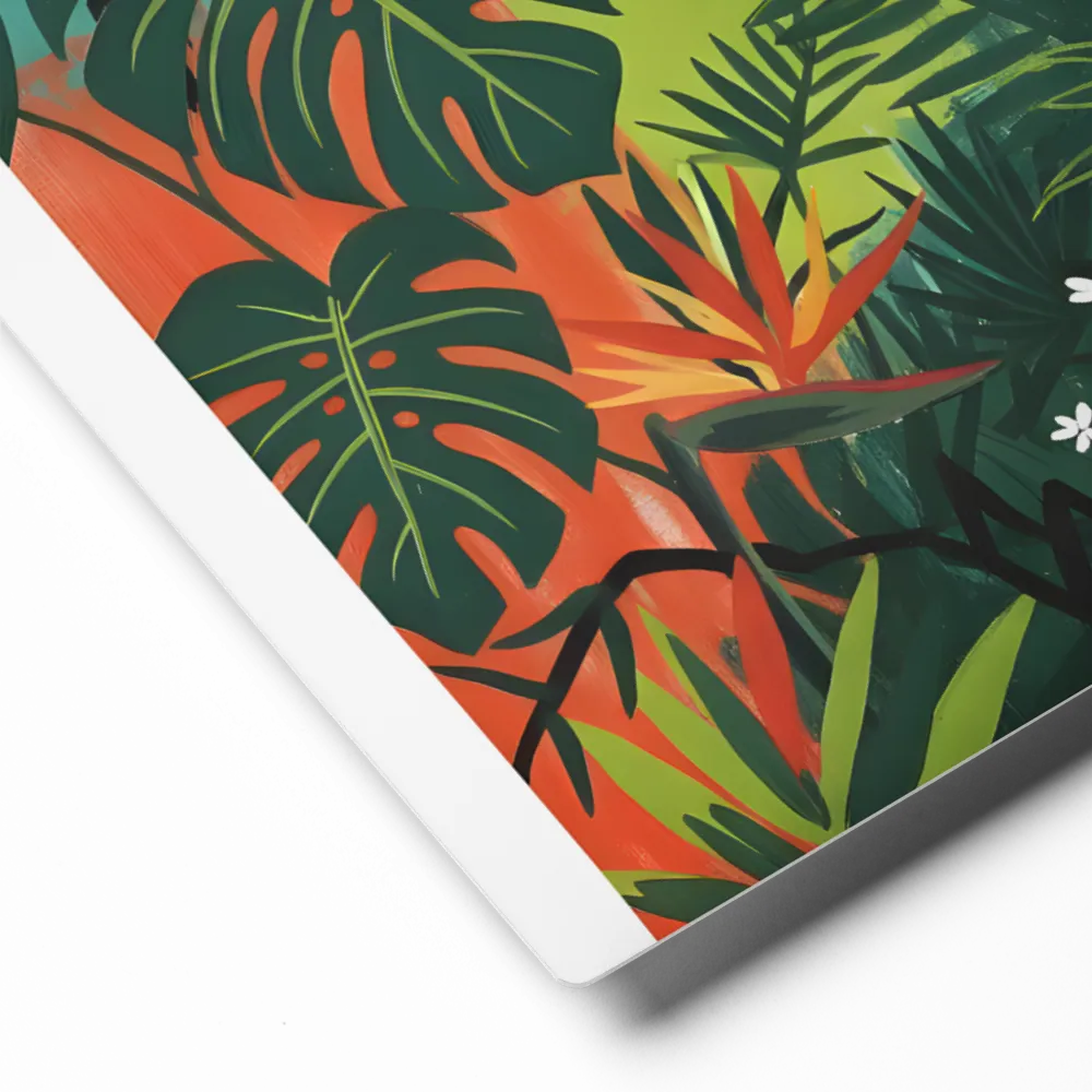 Vibrant Jungle Canopy 
 Canvas with White Frame