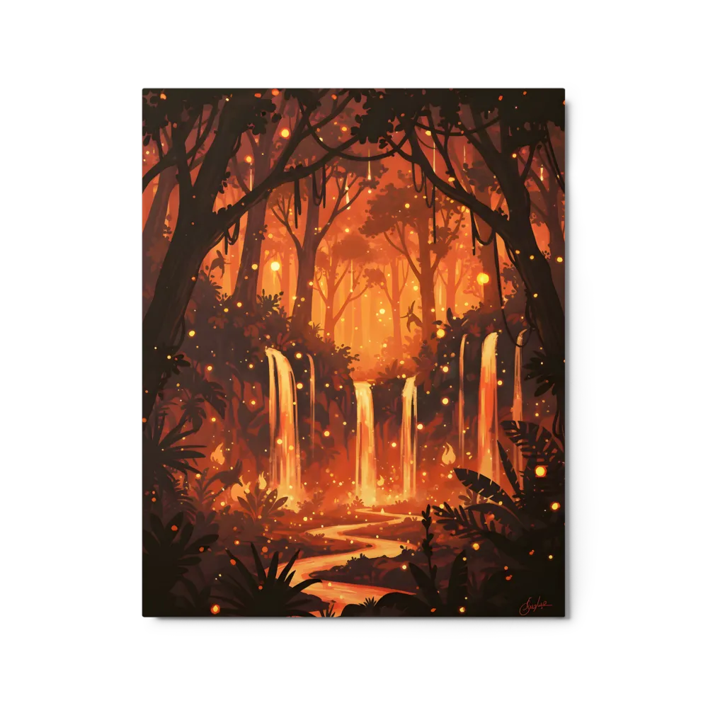 Enchanted Glow Falls 
 Canvas with Black Frame