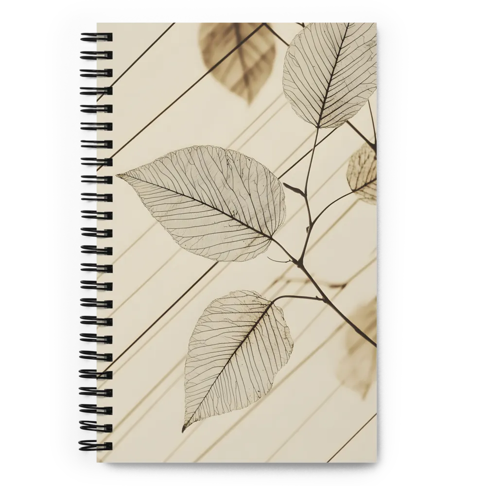 Delicate Sepia Leaves 
 Spiral Notebook | 140 pages