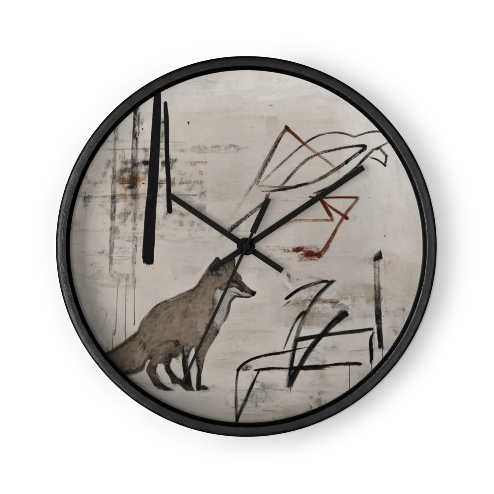 Fox and Abstract Gesture | Wall Clock