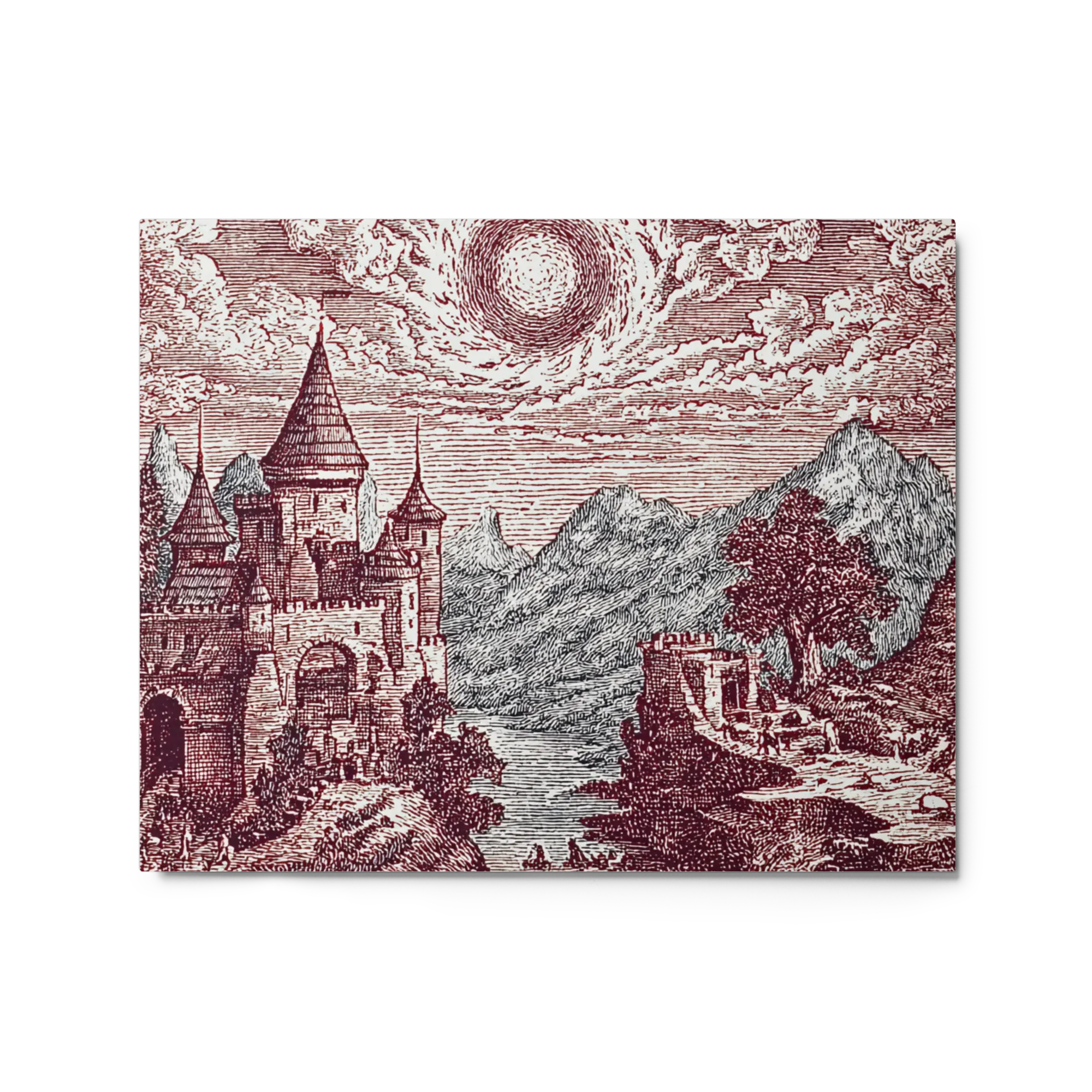 Fantastical Engraved Landscape 
 Canvas | 8″x 8″