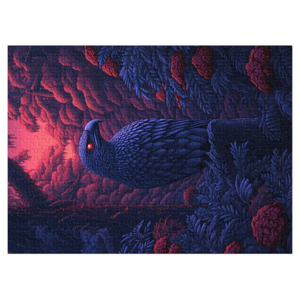 Crimson-Eyed Guardian 
 Jigsaw Puzzle in Tin Box