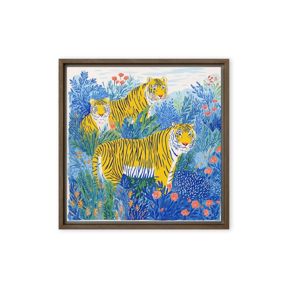 Blue Jungle Tigers | Art Print