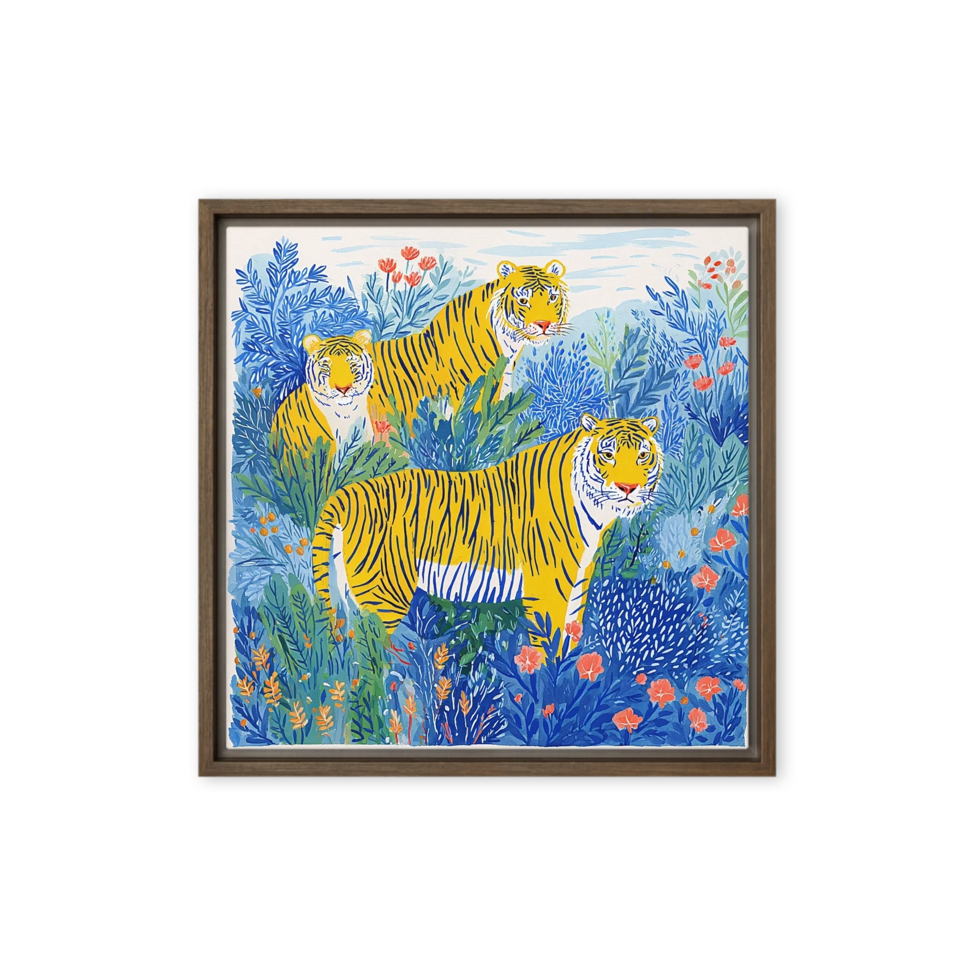 Blue Jungle Tigers | Art Print