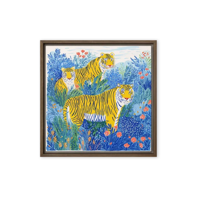 Blue Jungle Tigers | Art Print