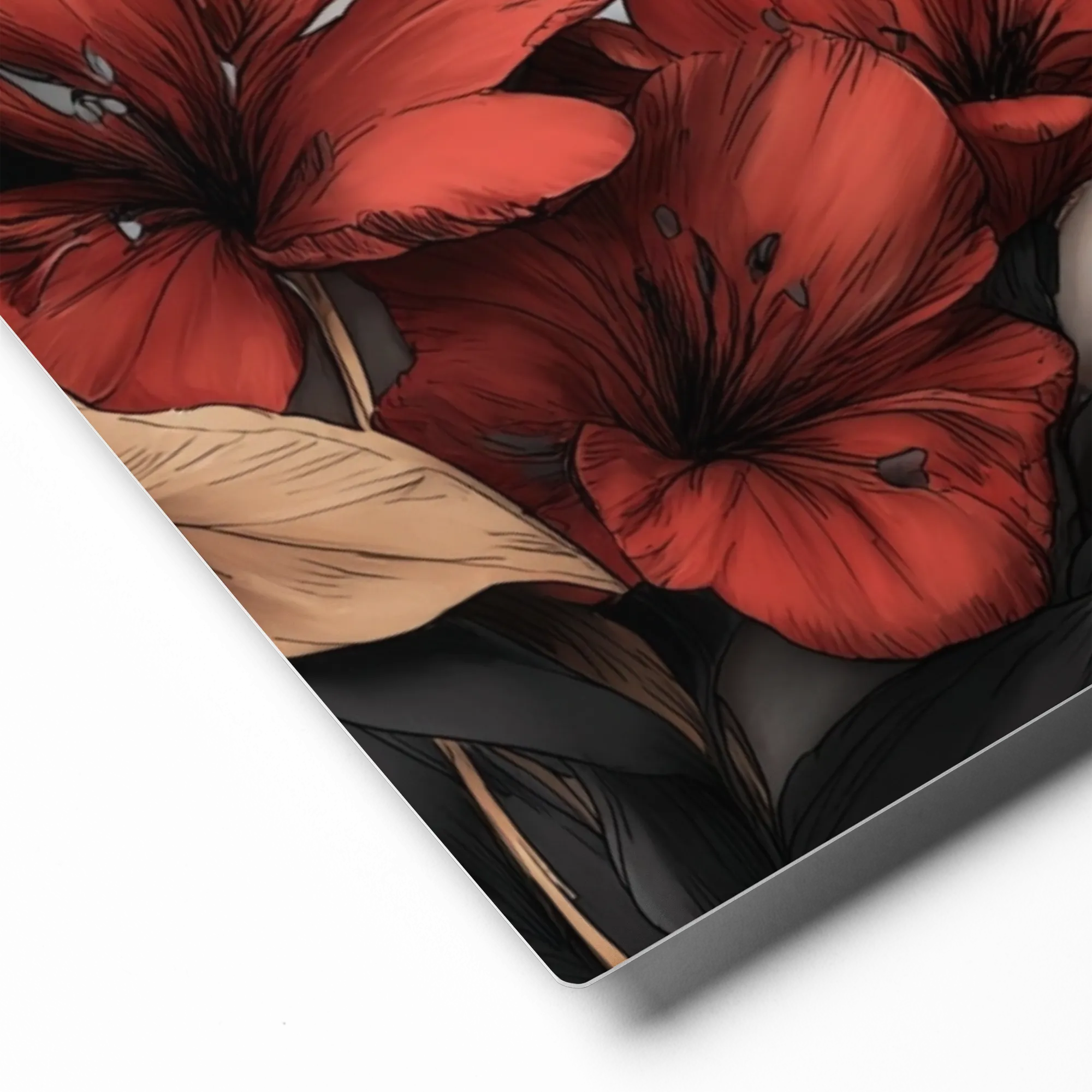 Crimson and Ivory Lily Frame | Art Print