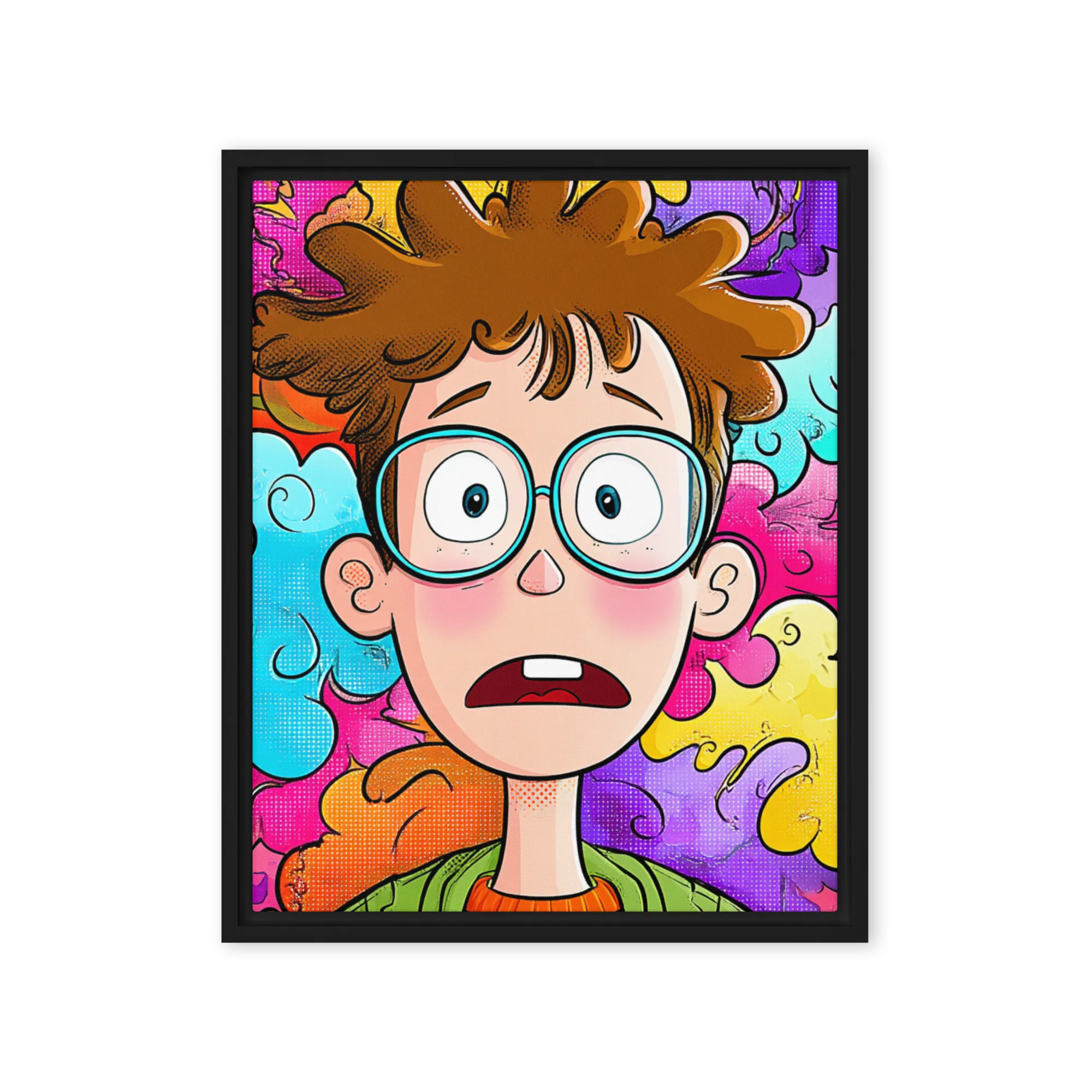 Cartoon Boy in Panic