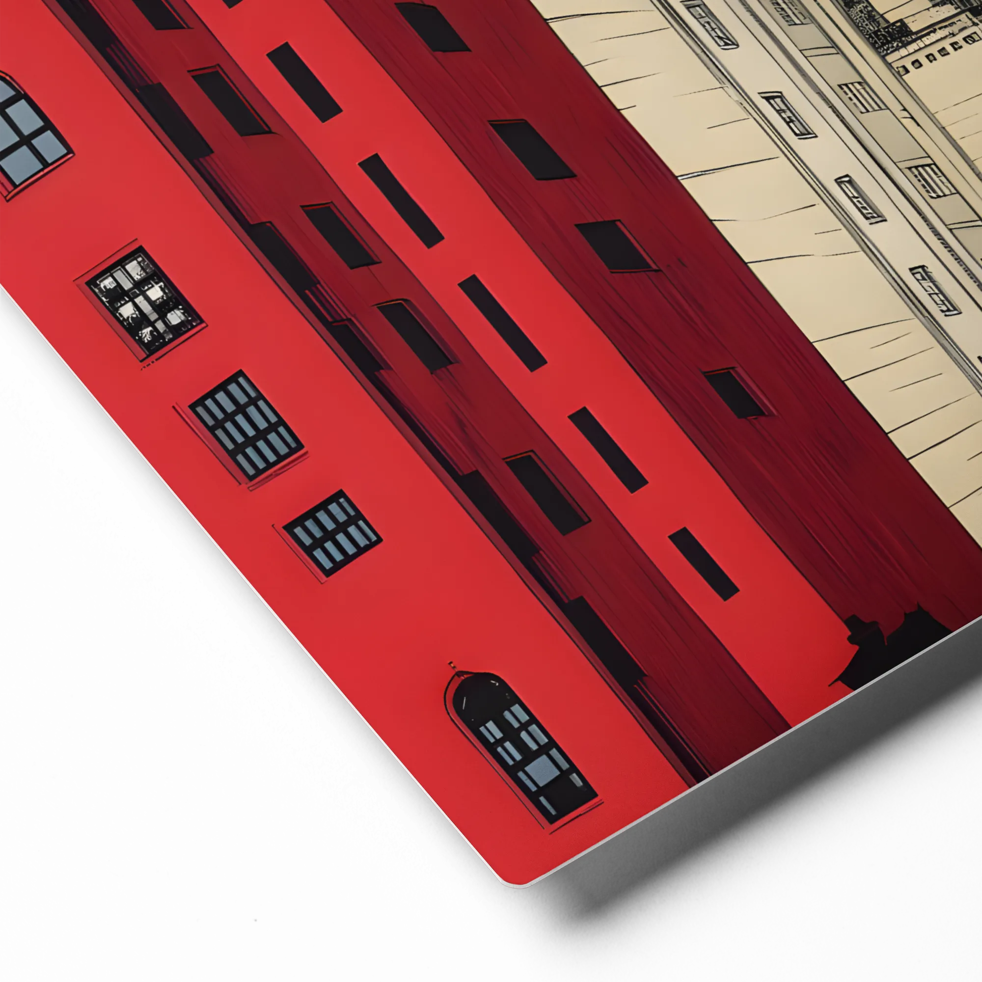 Red & Black Cityscape 
 Canvas | 40″x 60″