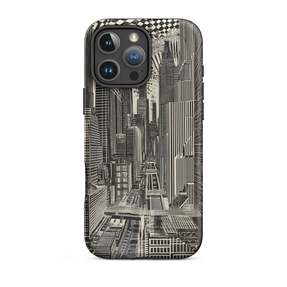 Surreal Cityscape in Black and White | Phone Case