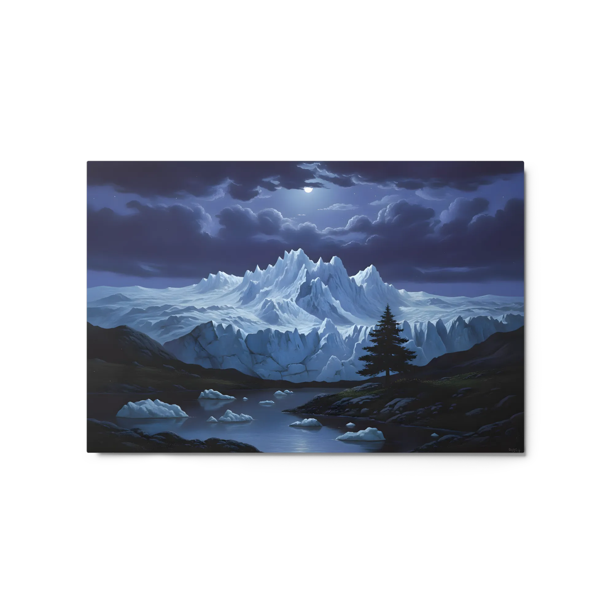 Moonlit Arctic Grandeur 
 Metal Print | 20″x 30″