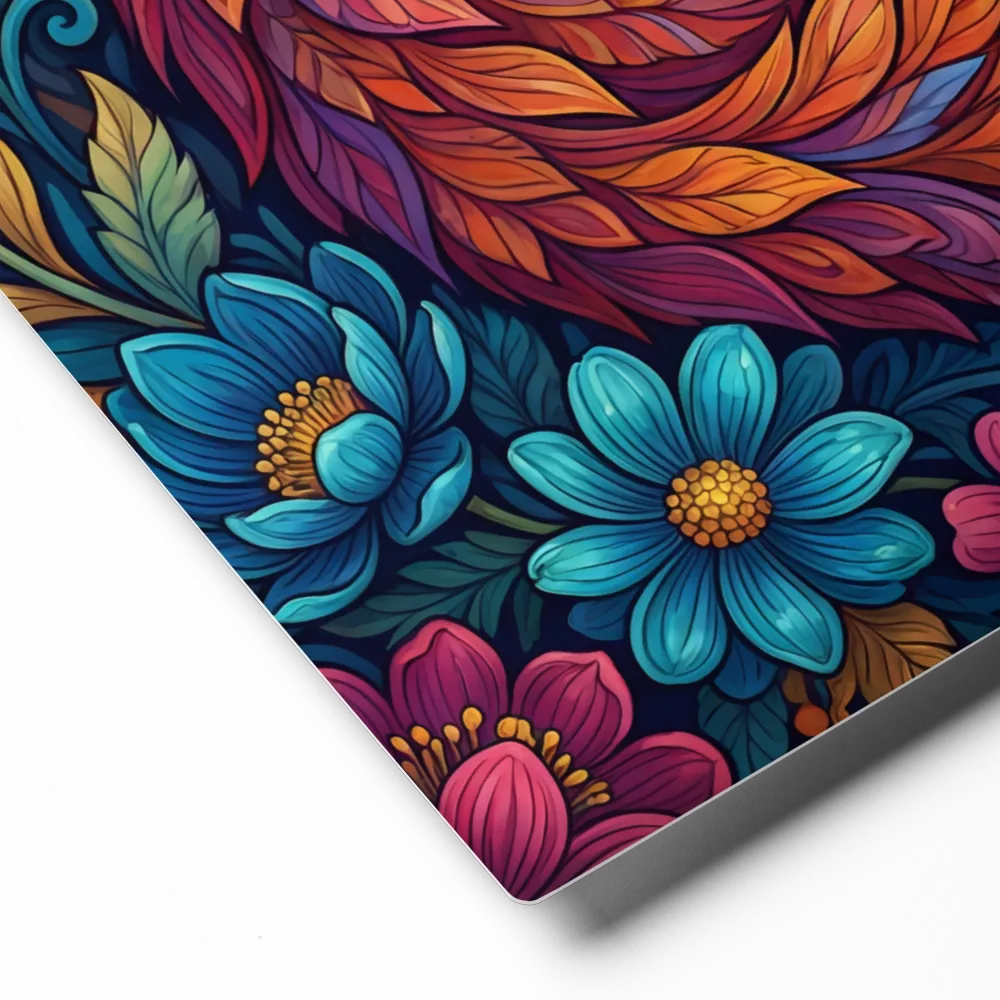 Slumbering Fox in Bloom 
 Metal Print | 8″x 10″