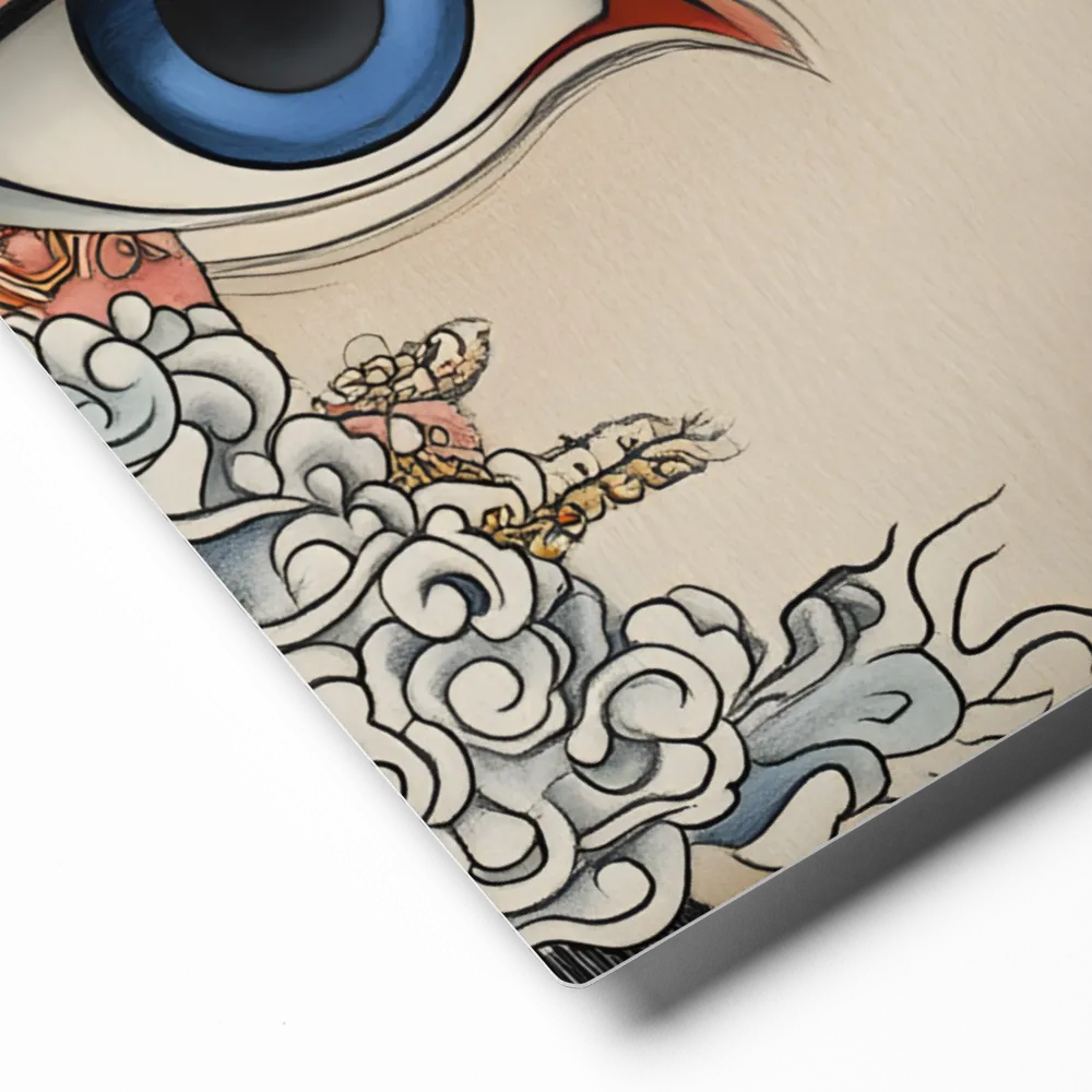 Azure Dragon Deity Portrait 
 Poster with Red oak Frame | 11″x 14″