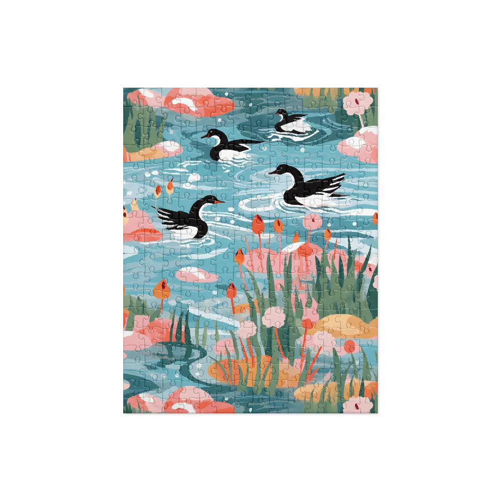 Playful Duck Pond 
 Jigsaw Puzzle