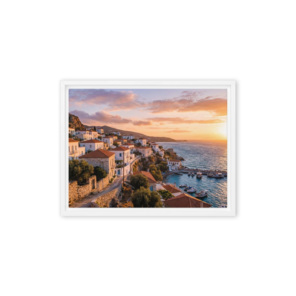 Mediterranean Sunset Village | Art Print