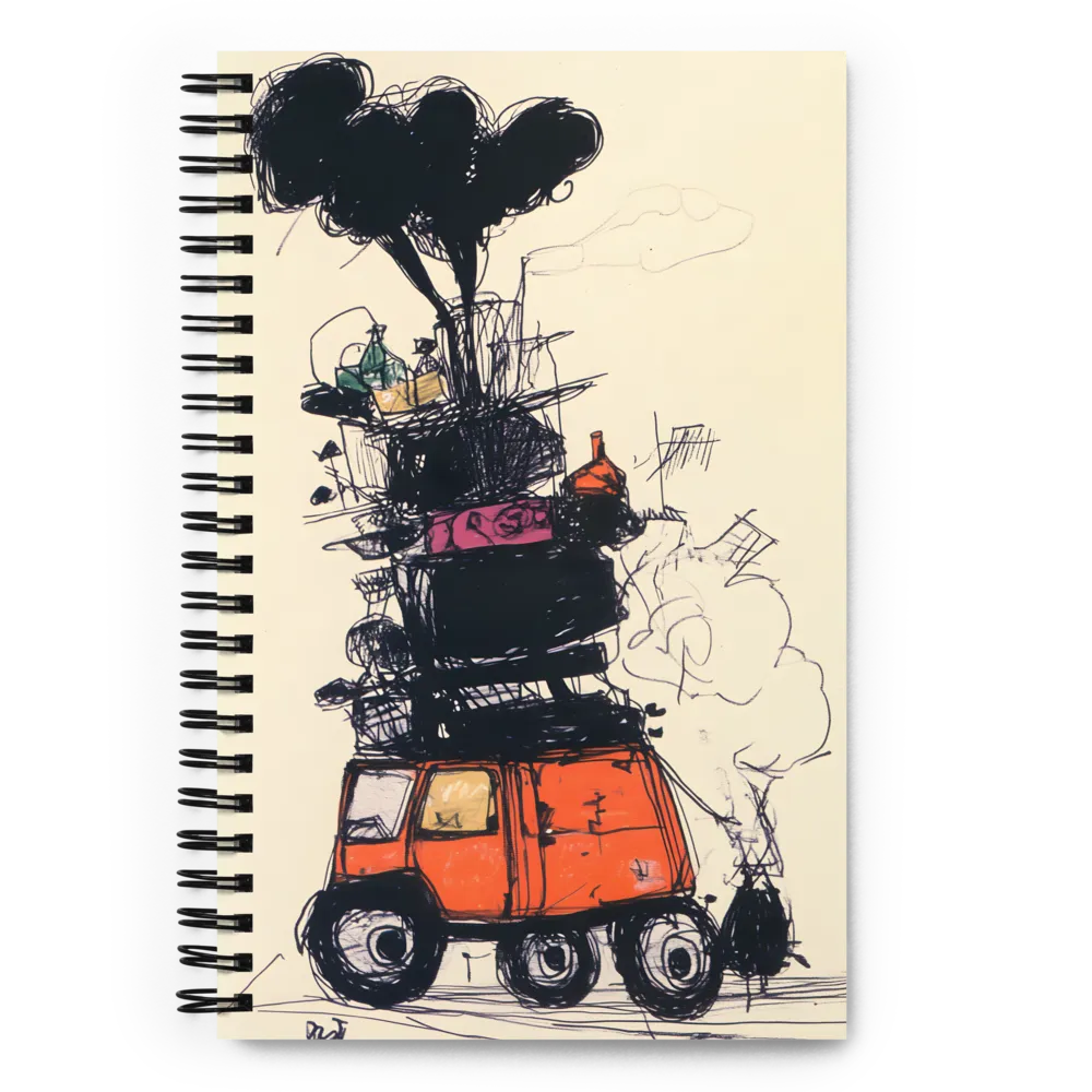Heavy Load Van Illustration 
 Spiral Notebook | 140 pages