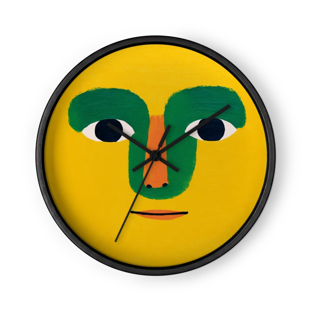 Yellow Abstract Face | Wall Clock