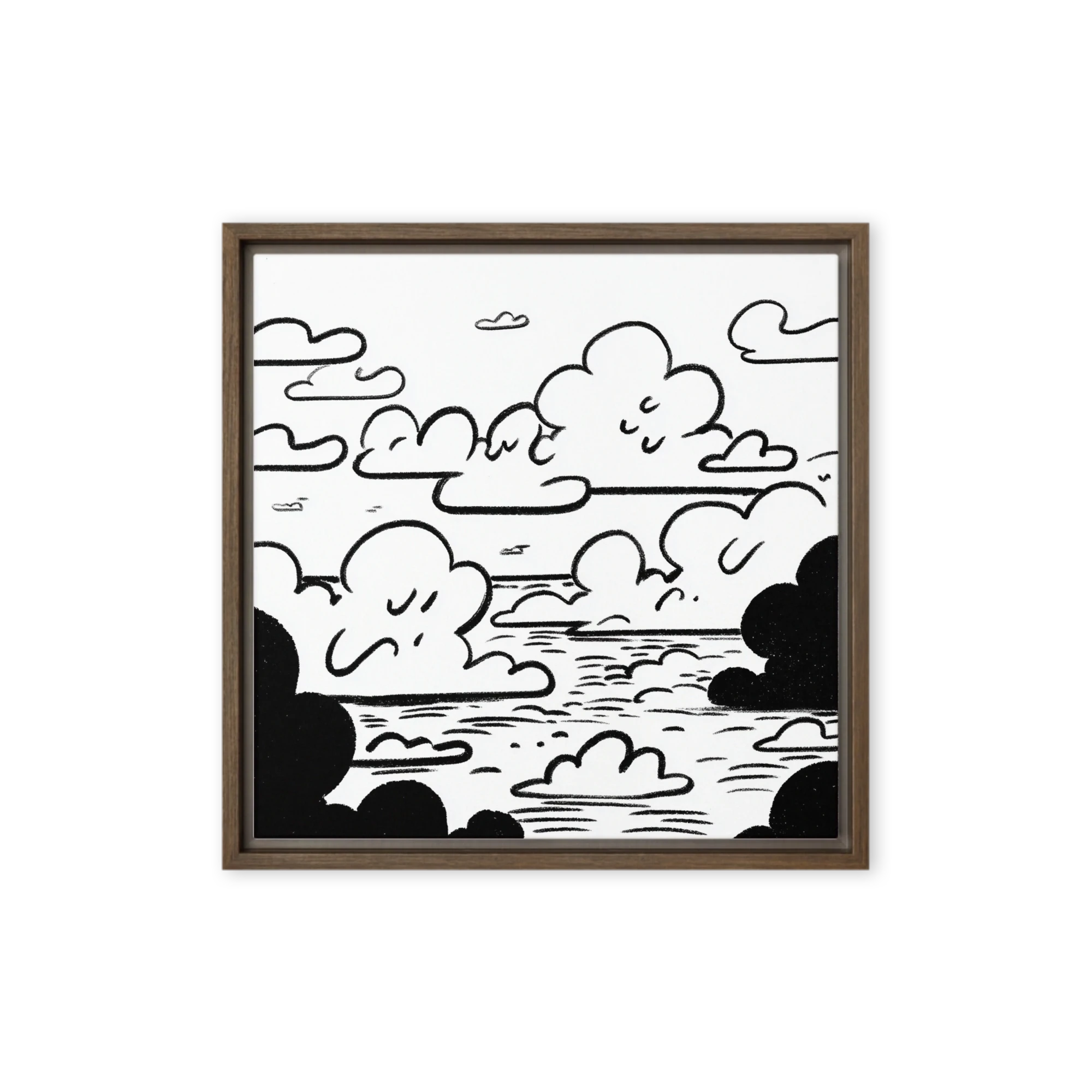 Smiling Clouds Over Water