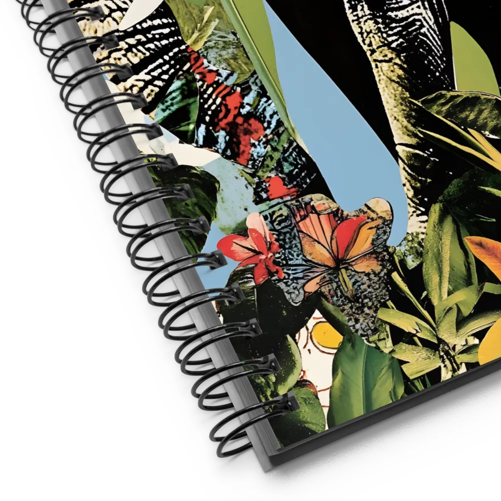 Tropical Elephant Collage 
 Spiral Notebook | 140 pages