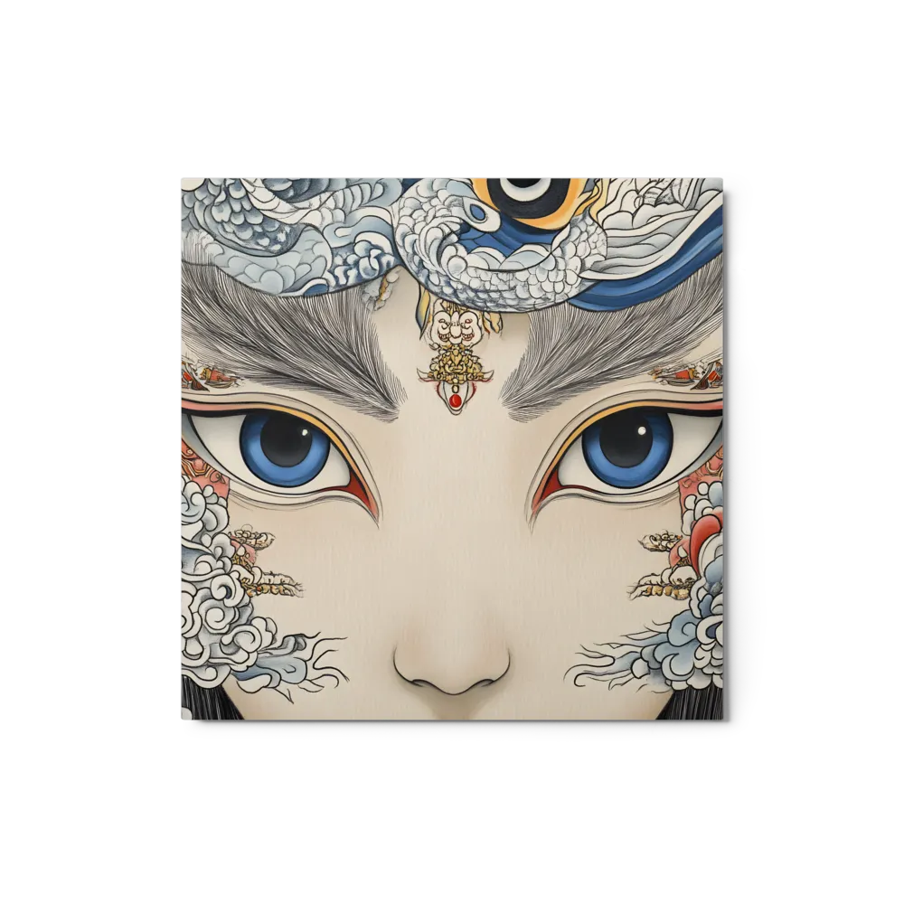 Azure Dragon Deity Portrait 
 Poster with Red oak Frame | 11″x 14″