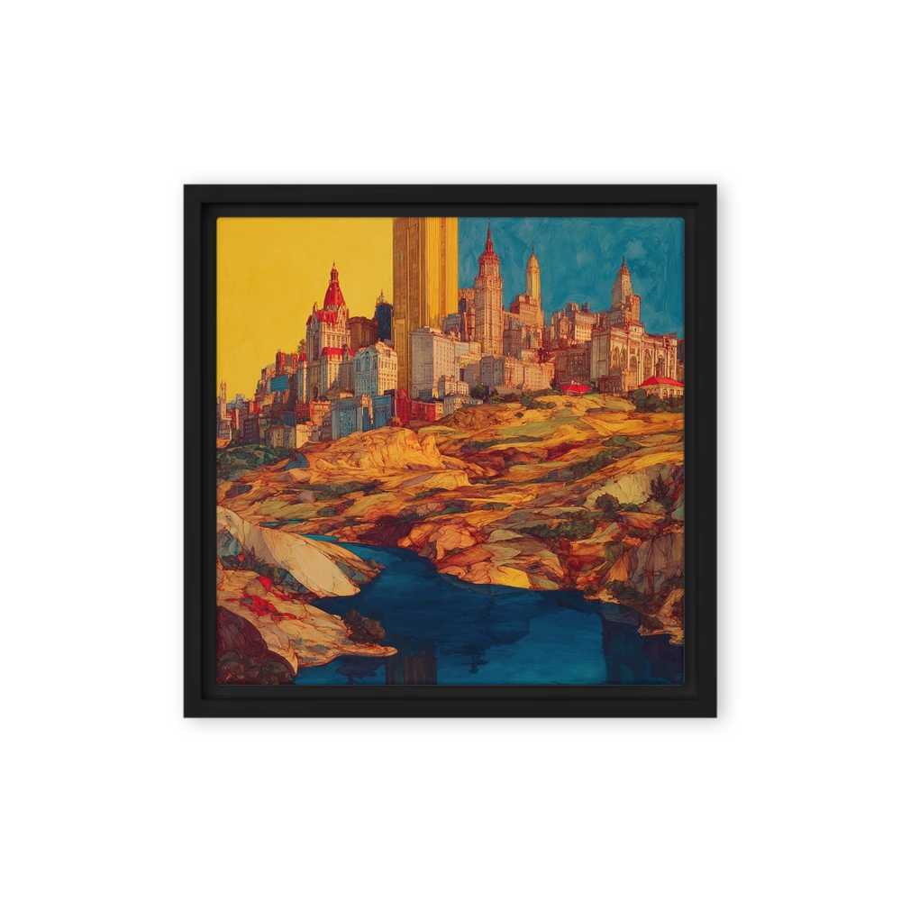 Golden Skyline Over Blue River | Art Print