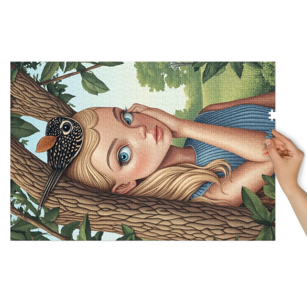 Girl with Bird in Tree | Jigsaw Puzzle (252/520 pieces)