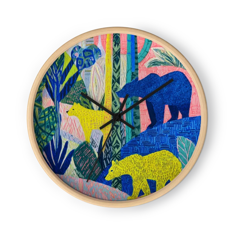 Bears in the Tropical Jungle | Wall Clock