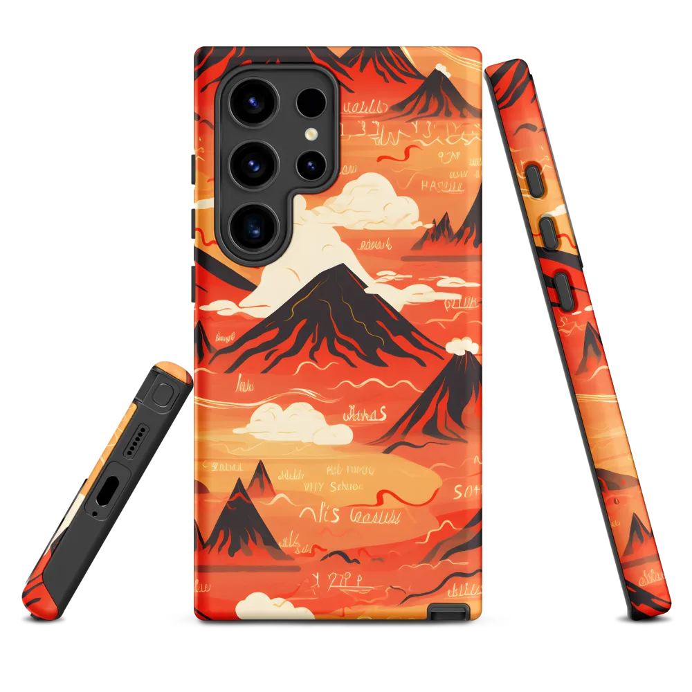 Illustrative Landscape with Volcanoes | Phone Case