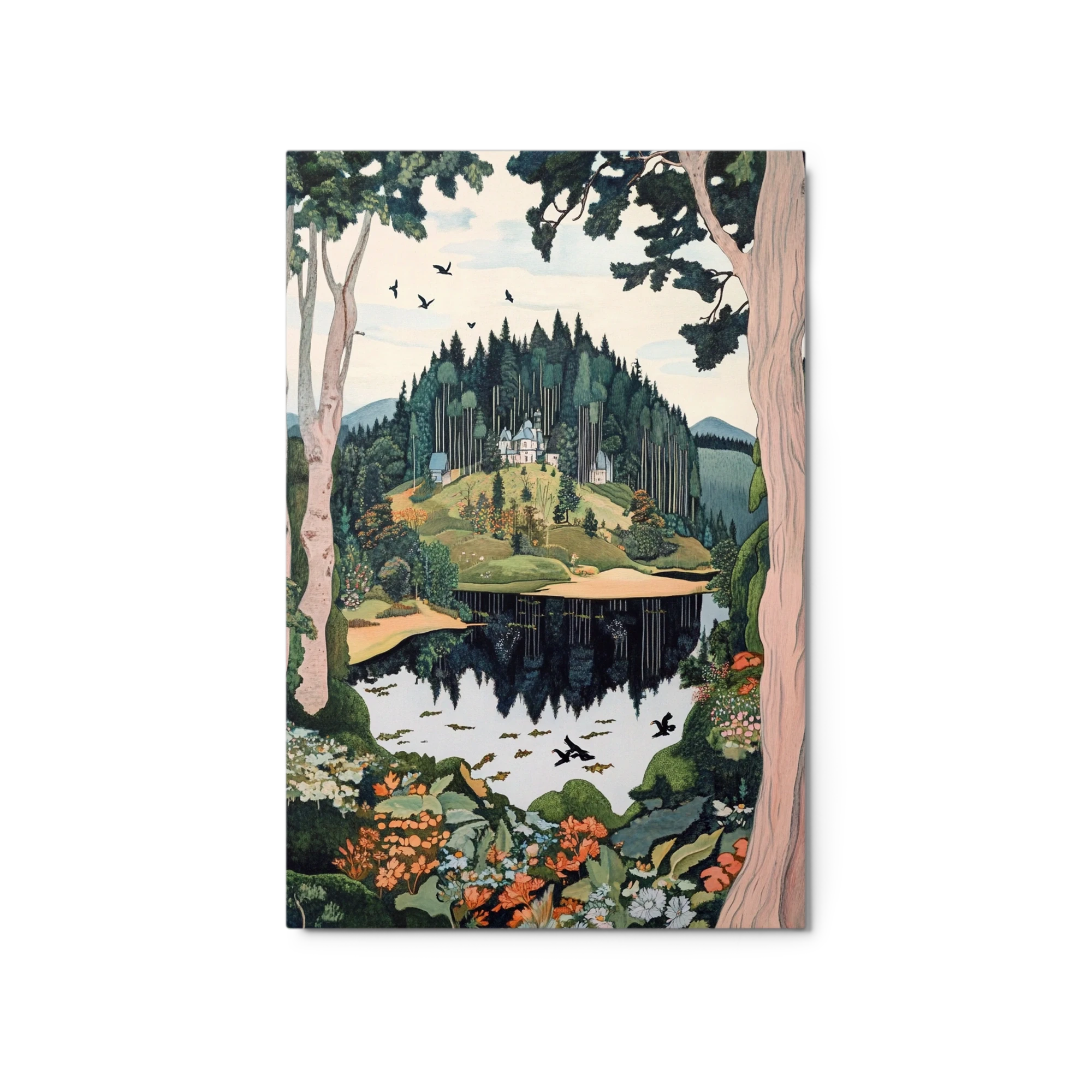 Serene Lake in Forest Landscape