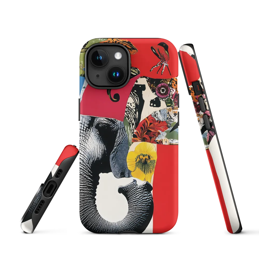 Mixed Media Elephant Collage | Phone Case