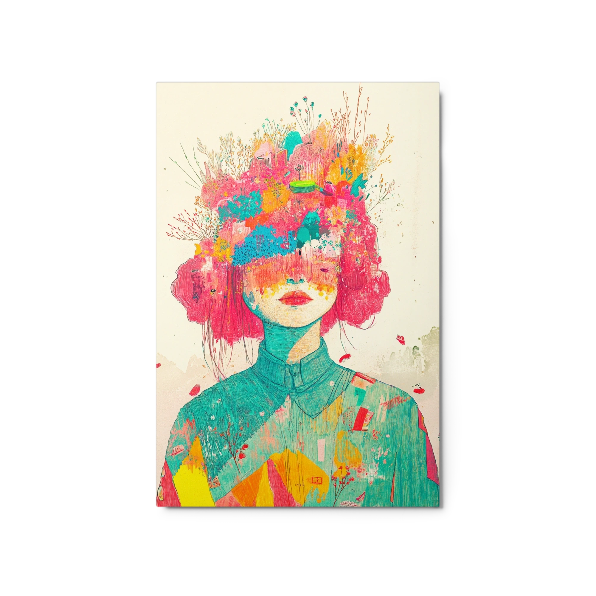 Colorful Floral Woman Portrait
