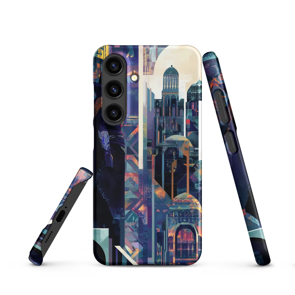 Silhouetted Figure Against Cityscape | Phone Case