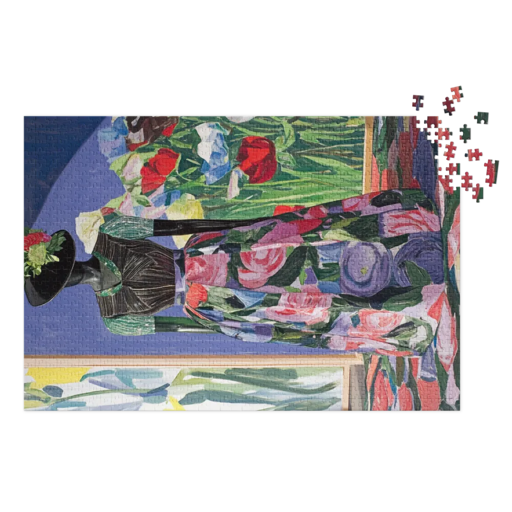 Impressão Floral em Manequim 
 Puzzle em caixa de metal