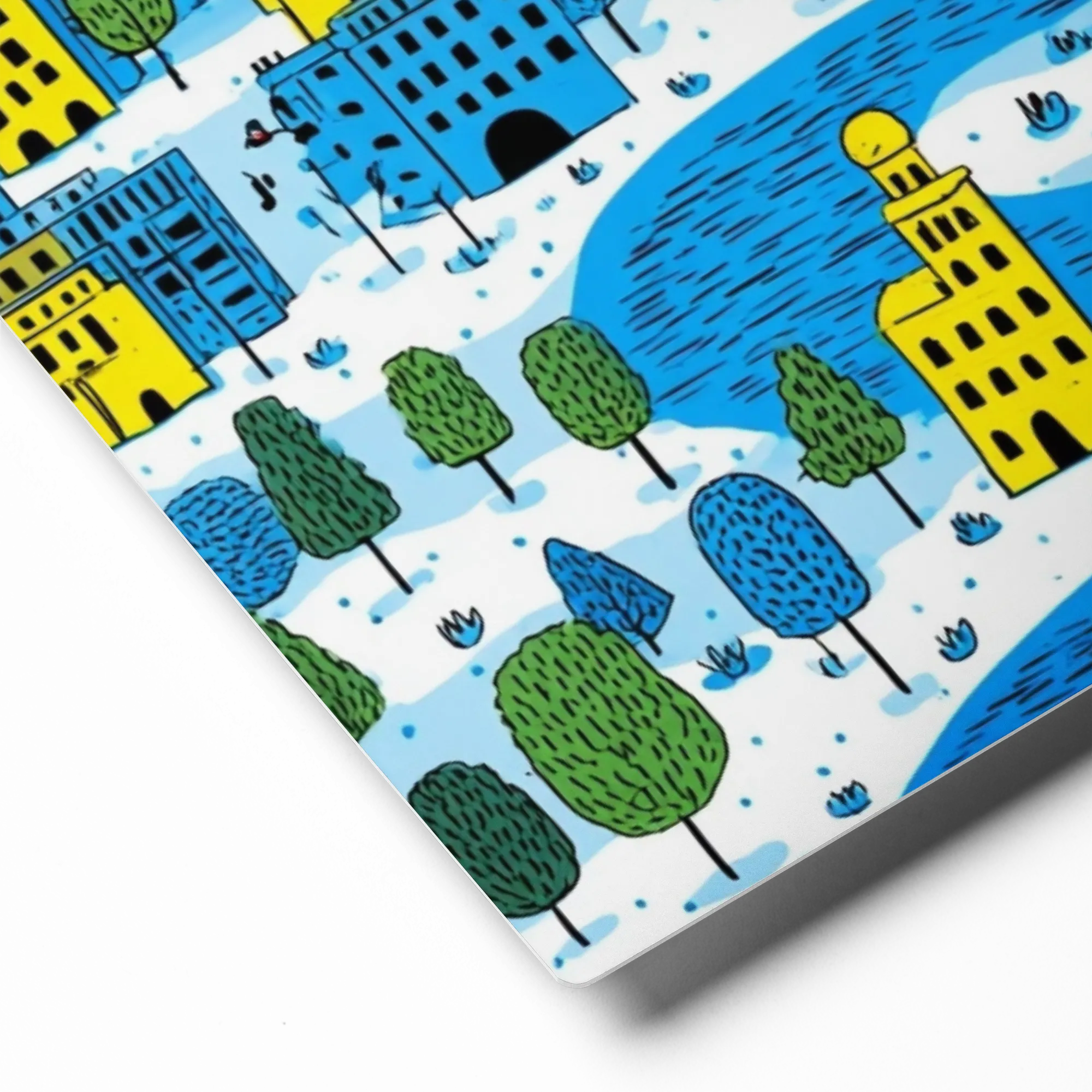 Blue and Yellow Village | Art Print