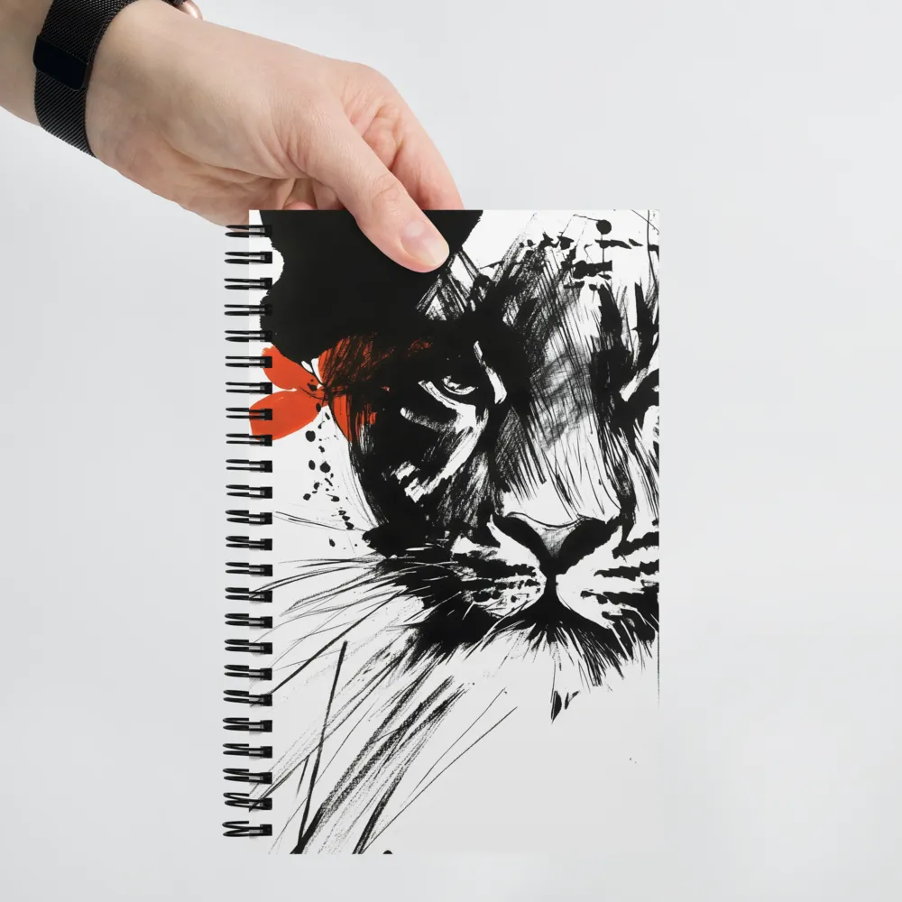 Fierce Tiger Ink Portrait 
 Spiral Notebook | 140 pages