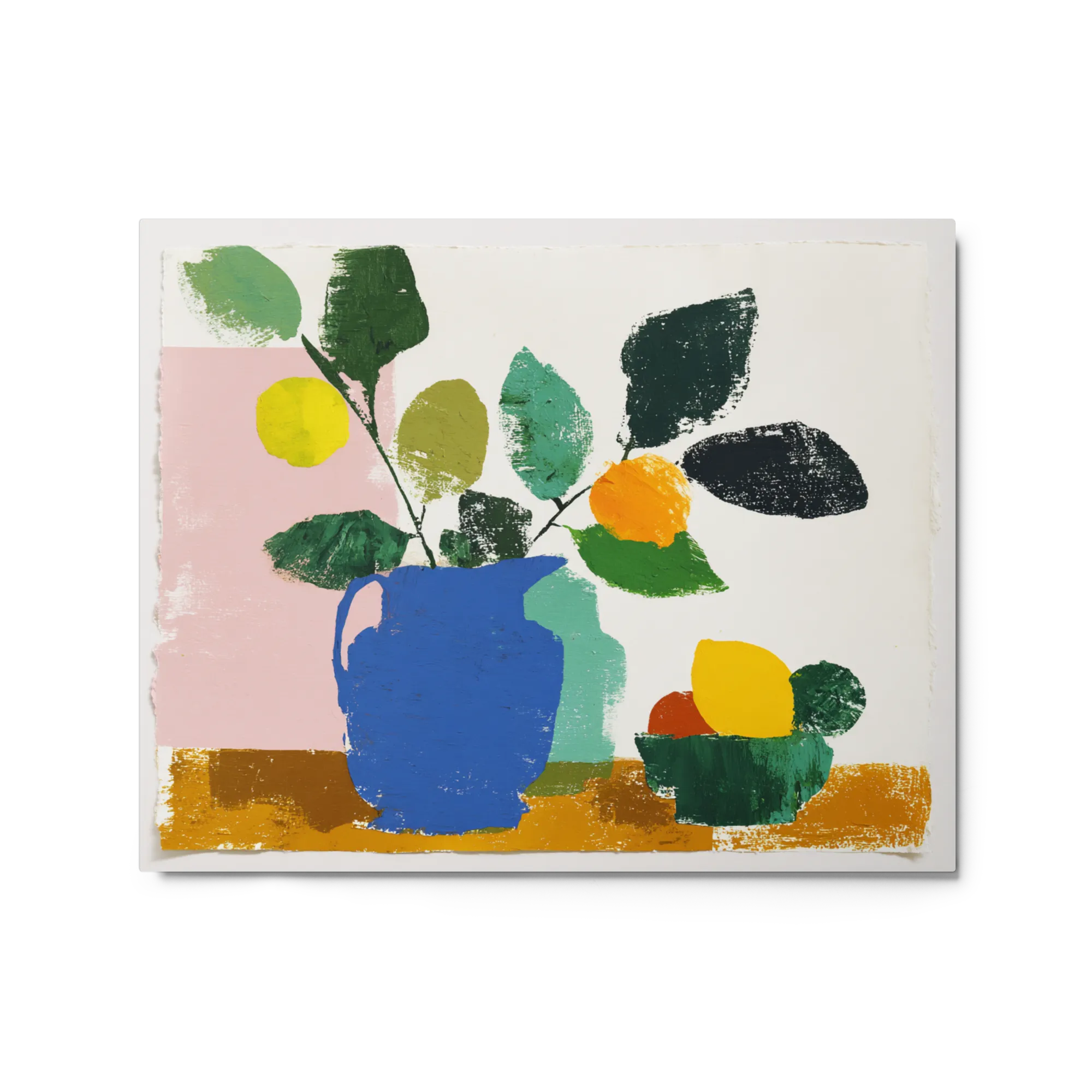 Citrus in Blue Vase | Art Print