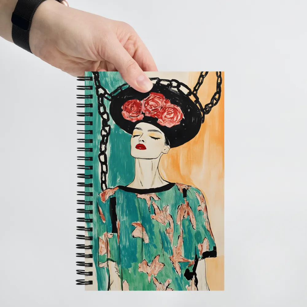 Floral Hat Portrait 
 Spiral Notebook | 140 pages